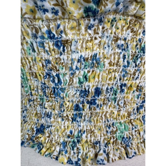 Sky & Sparrow Floral Print Sweetheart Neckline Ribbed Cap Sleeves Crop Top - Picture 4 of 11